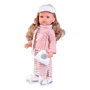 Antonio Juan Poupée Bella Vêtue d'une Robe à Rayures, Accessoires Chic (Sac à Pompon, Écharpe, Casquette) - Poupée Mannequin, Jeu d'Imitation Enfant 3 Ans et Plus, Réf. 28328