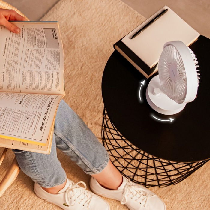 Mini Ventilateur Portable Cecotec EnergySilence 2000 6 W Blanc Mini Ventilateur Portable Cecotec EnergySilence 2000 6 W Blanc