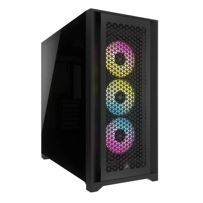 Corsair CC-9011309-WW Boîtier PC Moyen-Tour ATX 5000D RS ARGB Airflow, Noir, avec 3 Ventilateurs AF120 RGB Elite, Compatible Carte Graphique 420 mm Corsair CC-9011309-WW Boîtier PC Moyen-Tour ATX 5000D RS ARGB Airflow, Noir, avec 3 Ventilateurs AF120 RGB Elite, Compatible Carte Graphique 420 mm