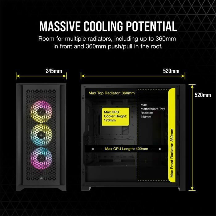 Corsair Frame 5000D RS ARGB Airflow - Boîtier Moyen-tour - Noir