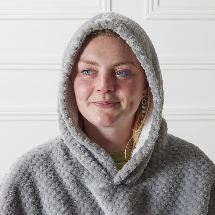 Home Deco Factory Sudadera avec poche et capuche en polyester texture nid d'abeille