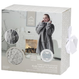 Home Deco Factory Sudadera avec poche et capuche en polyester texture nid d'abeille