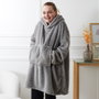 Home Deco Factory Sudadera avec poche et capuche en polyester texture nid d'abeille