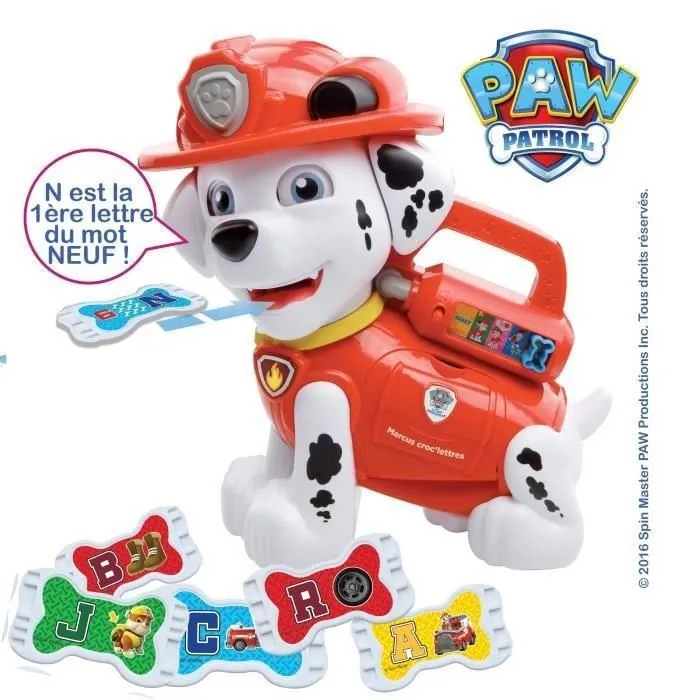 VTech - Pat' Patrouille - Marcus - Figurine éducative avec lettre - Jouet enfant 3 ans et plus - Livré avec piles
