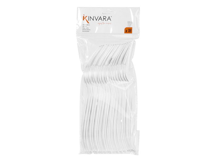 Kinvara Lot de 18 Fourchettes Plastique Transparent 10.4 x 2.7 x 25 cm (Set de 48)