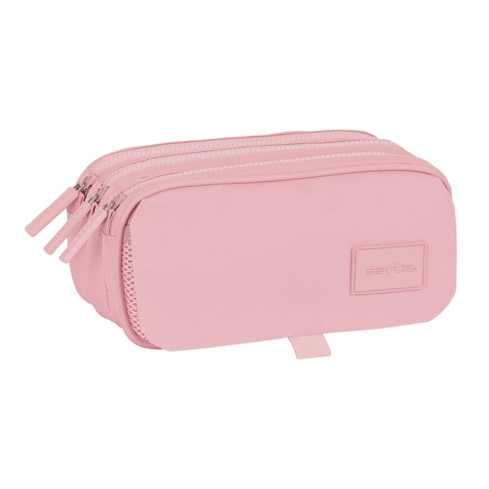 Trousse Fourre-Tout Triple Safta 21,5 x 10 x 8 cm Rose Trousse Fourre-Tout Triple Safta 21,5 x 10 x 8 cm Rose