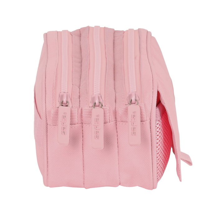 Trousse Fourre-Tout Triple Safta 21,5 x 10 x 8 cm Rose Trousse Fourre-Tout Triple Safta 21,5 x 10 x 8 cm Rose