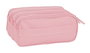 Safta Triple Big Safta Basic - Porte-tout triple format grand, couleur rose - 21.5x10x8 cm