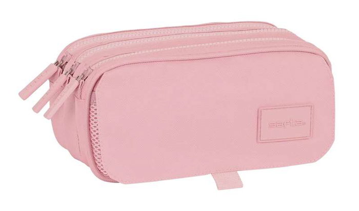 Safta Triple Big Safta Basic - Porte-tout triple format grand, couleur rose - 21.5x10x8 cm Safta Triple Big Safta Basic - Porte-tout triple format grand, couleur rose - 21.5x10x8 cm