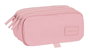 Safta Triple Big Safta Basic - Porte-tout triple format grand, couleur rose - 21.5x10x8 cm