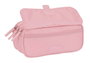 Safta Triple Big Safta Basic - Porte-tout triple format grand, couleur rose - 21.5x10x8 cm