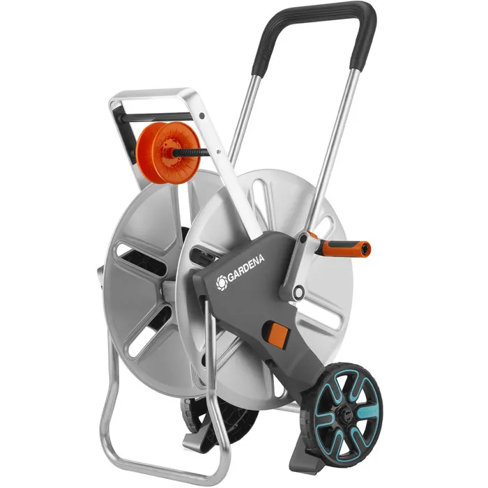 Gardena Dévidoir à tuyau sur roues CleverRoll L Easy en métal - Longueur max 100m - Pour grand jardin - Garantie 5 ans - Kick&Stand - Transport facile