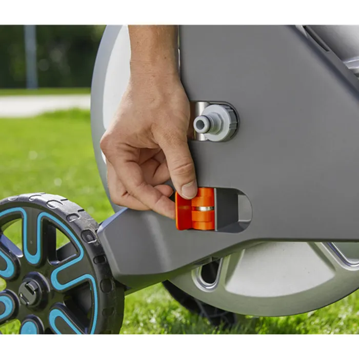 Gardena Dévidoir à tuyau sur roues CleverRoll L Easy en métal - Longueur max 100m - Pour grand jardin - Garantie 5 ans - Kick&Stand - Transport facile