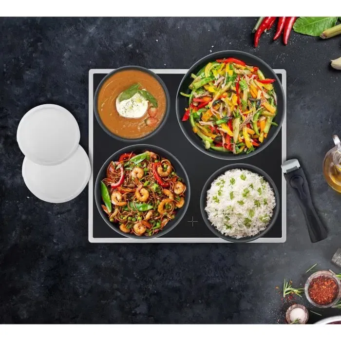 Arthur Martin Batterie de cuisine 10 pièces en aluminium, 3 poêles (20-22-26 cm), 2 casseroles (16-18 cm), 2 couvercles, 2 ustensiles, pour tous feux sauf induction - Noir