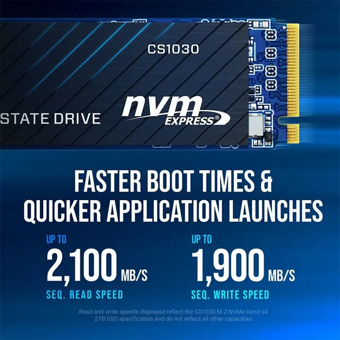 PNY CS1030 SSD interne NVMe 2 To M.2 PNY CS1030 SSD interne NVMe 2 To M.2