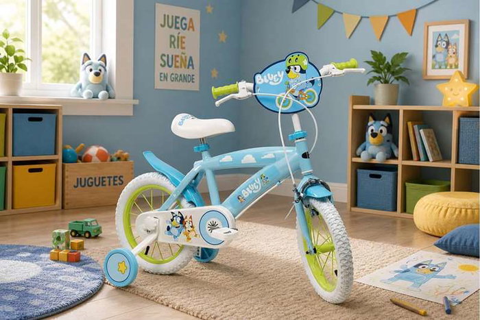 Toimsa Bicyclette Bluey 14" pour Enfant 4 à 6 ans (36 mois minimum) - Caisse et Instructions en Espagnol