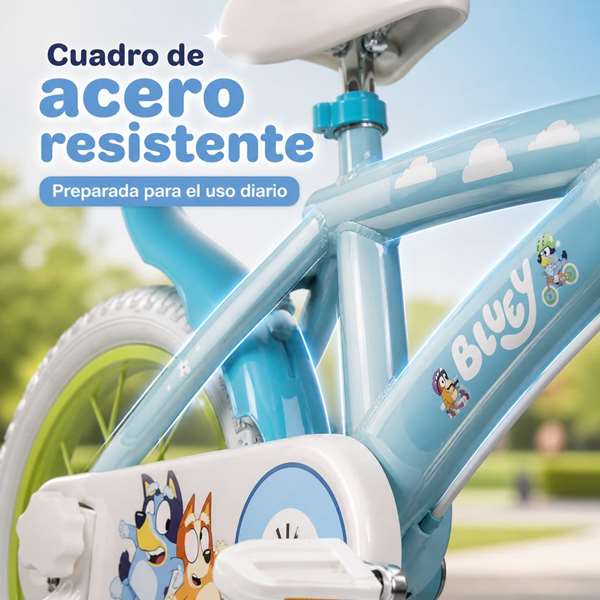 Toimsa Bicyclette Bluey 14" pour Enfant 4 à 6 ans (36 mois minimum) - Caisse et Instructions en Espagnol