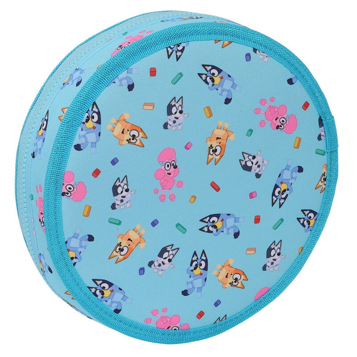 SAFTA Plumier Bluey avec fermeture éclair - Trousse scolaire avec 18 pièces : 6 gros crayons de couleur, gomme, crayon graphite, taille-crayons, 8 gros feutres