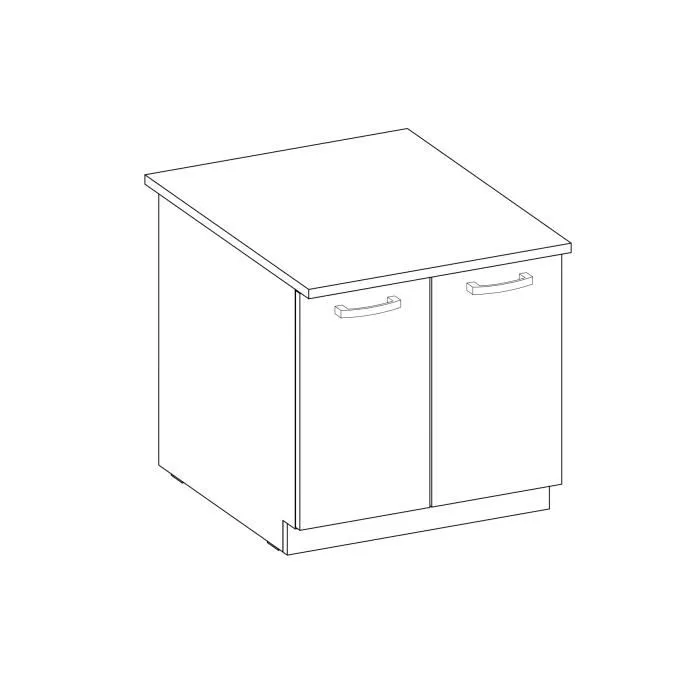 Lassen Meuble bas de cuisine sous évier 80 cm chene clair Sonoma - Panneaux mélaminés, style contemporain - Dimensions 80 x 52 x 82 cm