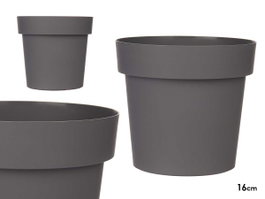 Ibergarden Pot en plastique gris 16 x 15 cm, diamètre 16 cm, 1,75 L (Set de 12)