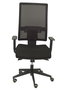 Chaise Horna Synchro 5 positions tissu Noir Base pyramidale noire Accoudoir 1D Sans appui-tête Roulettes pour moquette