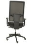 Chaise Horna Synchro 5 positions tissu Noir Base pyramidale noire Accoudoir 1D Sans appui-tête Roulettes pour moquette