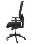 Chaise Horna Synchro 5 positions tissu Noir Base pyramidale noire Accoudoir 1D Sans appui-tête Roulettes pour moquette