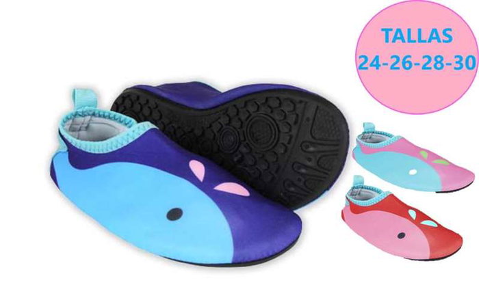 Poessa - Chaussons en néoprène pour enfants, coloris assortis (rouge, bleu, rose) - Tailles 24/26/28/30 - Modèles assortis