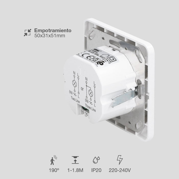GSC Evolution Kalala Détecteur de mouvement encastrable Blanc GSC Evolution Kalala Détecteur de mouvement encastrable Blanc