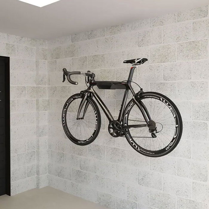 Rei 2-8070.18 Support mural fixe pour vélo en acier noir mat 36,5x32x28x8,5 cm max 25 kg