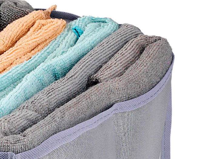 Kipit Organisateur 9 Compartiments pour Sweat Pantalon Tissu Nylon Gris Monté 44x29x20 cm (Set de 24)