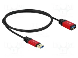 DELOCK Câble USB A socle vers USB A prise, 1m, noir