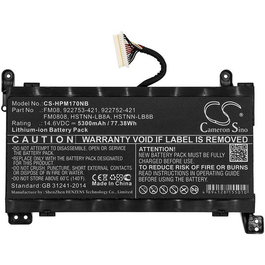 CoreParts Batterie pour PC Portable HP 77.00Wh Li-ion 14.6V 5000mAh avec connecteur 12 broches - Compatibilité: MBXHP-BA0219 pour connecteur 16 broches