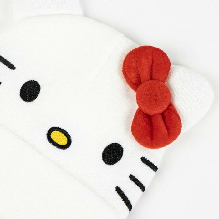 Bonnet et gants Hello Kitty Blanc 2 Pièces