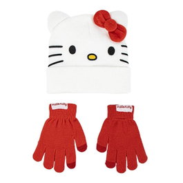 Cerdá Ensemble Bonnet et Gants Hello Kitty Blanc
