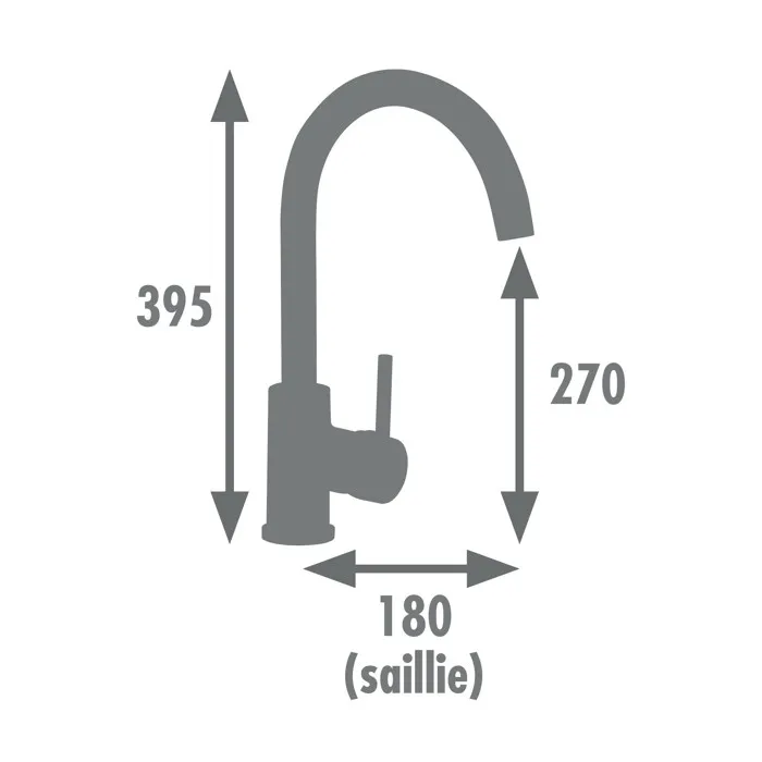 Edouard Rousseau Mitigeur d'Évier KOBEN à Mémoire de Forme - Corps Laiton, Bec Mobile Noir Articulé, Cartouche Céramique 35 mm, 2 Coloris Noir/Chromé
