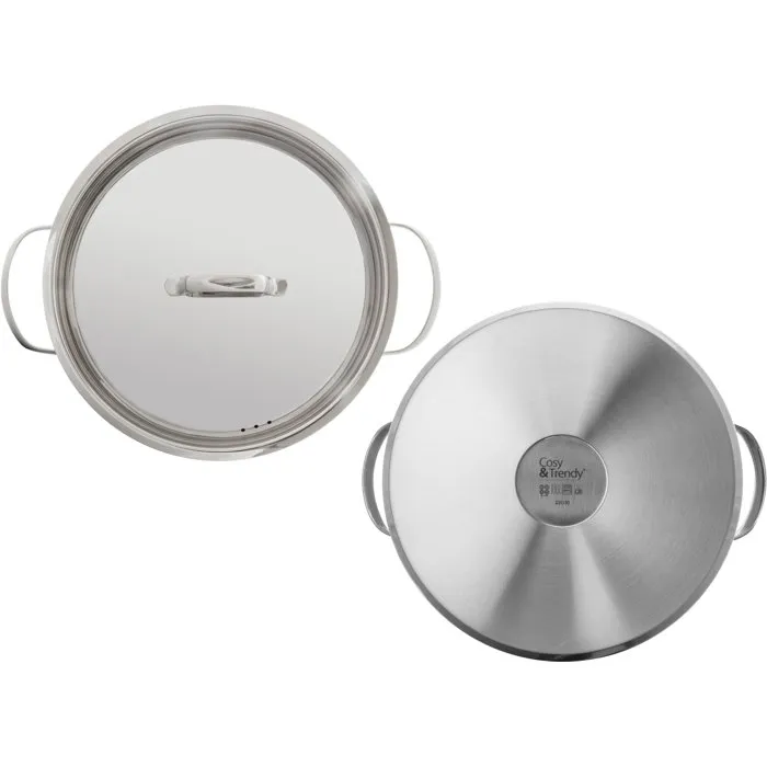 Cosy & Trendy Casserole Marmite Daily Ø24 cm Inox - Compatible Induction, Four et Lave-vaisselle - Fond Aluminium, Poignées Soudées