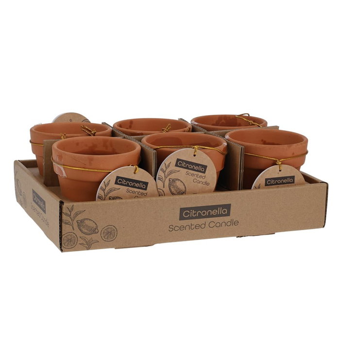 Citronella Bougie à la citronnelle en terre cuite Ø9 x 9,8 cm Citronella Bougie à la citronnelle en terre cuite Ø9 x 9,8 cm