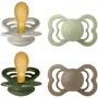 Bibs Lot de 4 sucettes Supreme T2 - Caoutchouc naturel - Sand Sage Hunter Green Dark Oak