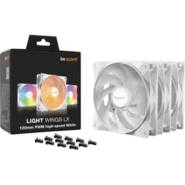 be quiet! Light Wings LX BL125S - Pack de 3 Ventilateurs Boîtier 120 mm PWM ARGB Blanc - 16 LEDs, 9 Pales, Bearing Rifle