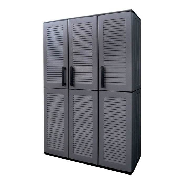 Art Plast Armoire haute avec étagères et porte-balai gris foncé Art Plast Armoire haute avec étagères et porte-balai gris foncé