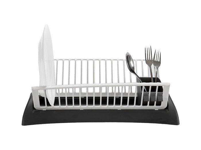 Kinvara Egouttoir Gris et Blanc Plastique 46x14x18 cm (Set de 6)