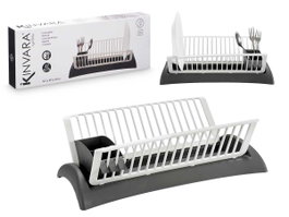 Kinvara Egouttoir Gris et Blanc Plastique 46x14x18 cm (Set de 6)