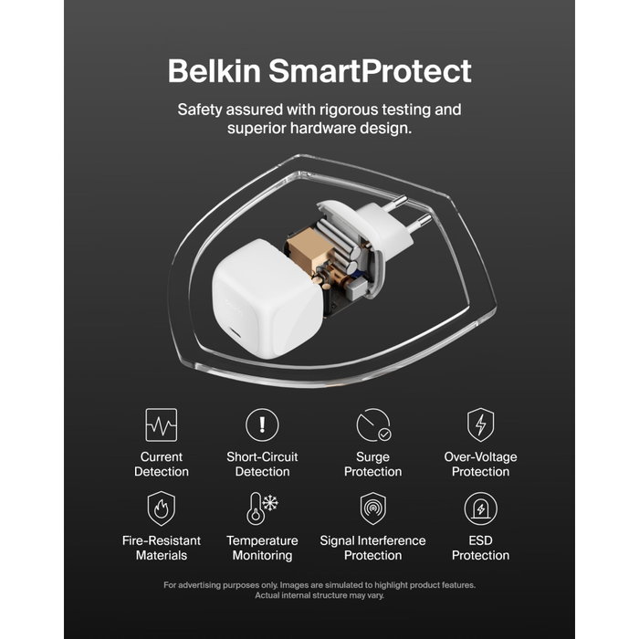Belkin Boost Charge 65 W USB-C PD et PPS WCA011kqWH Blanc Belkin Boost Charge 65 W USB-C PD et PPS WCA011kqWH Blanc
