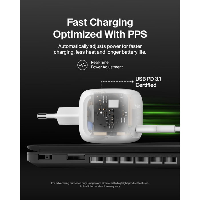 Belkin Boost Charge 65 W USB-C PD et PPS WCA011kqWH Blanc Belkin Boost Charge 65 W USB-C PD et PPS WCA011kqWH Blanc