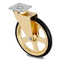 Q&Q Roue pivotante Camarena Ø105 mm caoutchouc plastique laiton max 10 kg plaque 50x50 H123