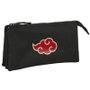 Safta Portatodo Triple Naruto Teen - Pochette triple à soufflet, polyester 600D - 22 x 12 x 3 cm, noir - Âge recommandé 3 ans