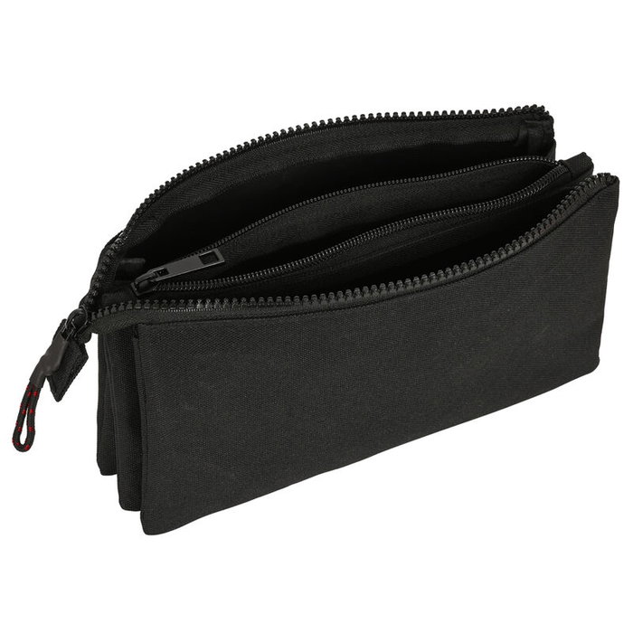 Safta Portatodo Triple Naruto Teen - Pochette triple à soufflet, polyester 600D - 22 x 12 x 3 cm, noir - Âge recommandé 3 ans