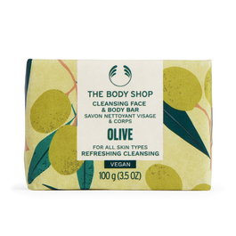 The Body Shop Savon Solide Olive et Noix pour Visage et Corps, 100g, Emballage Recyclable