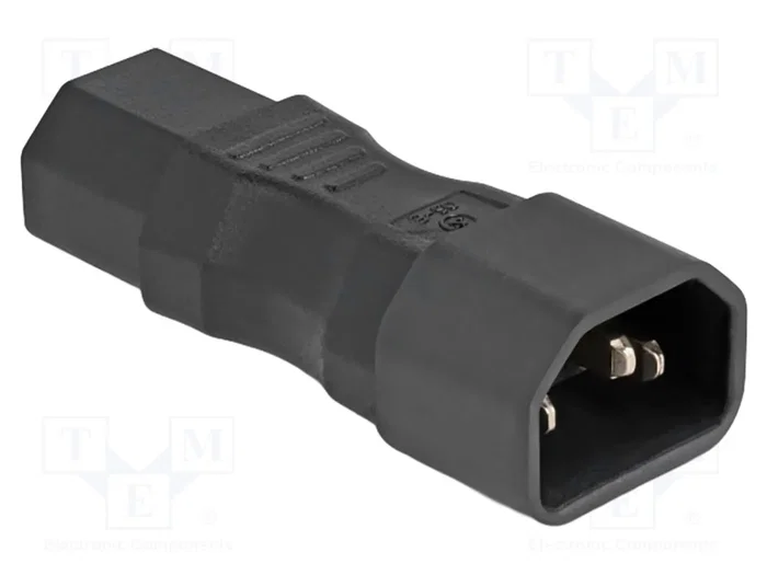 DELOCK Adaptateur IEC C13 femelle vers IEC C14 mâle, droite, noir DELOCK Adaptateur IEC C13 femelle vers IEC C14 mâle, droite, noir